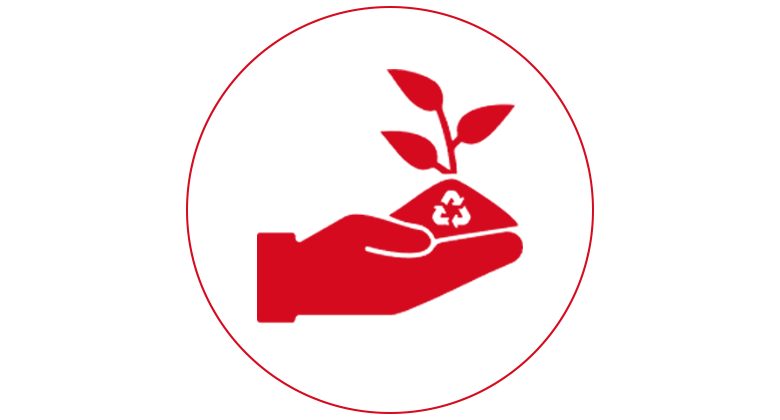Icon für die Verwendung von Sekundärrohstoffen